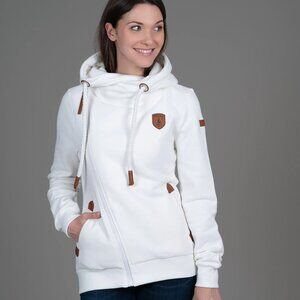 Wanakome Athena Ivory Full-Zip Hoodie - White
